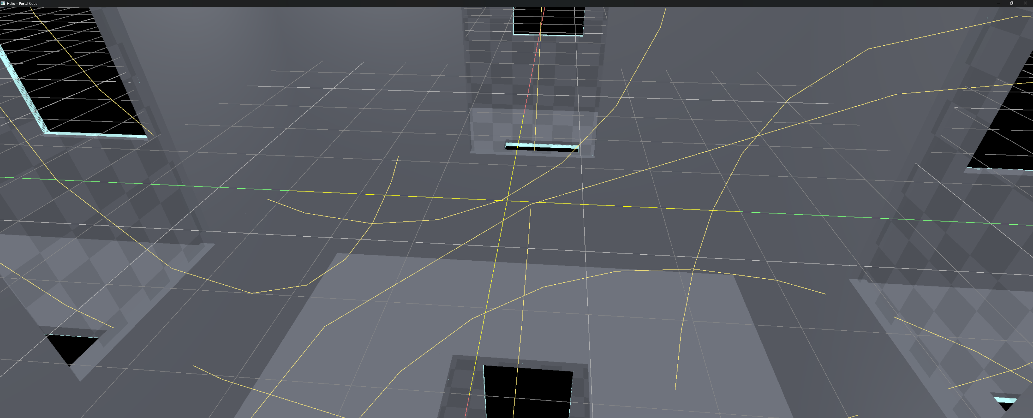Two portals facing each other, reflecting recursively through portal chains with no manual authoring.