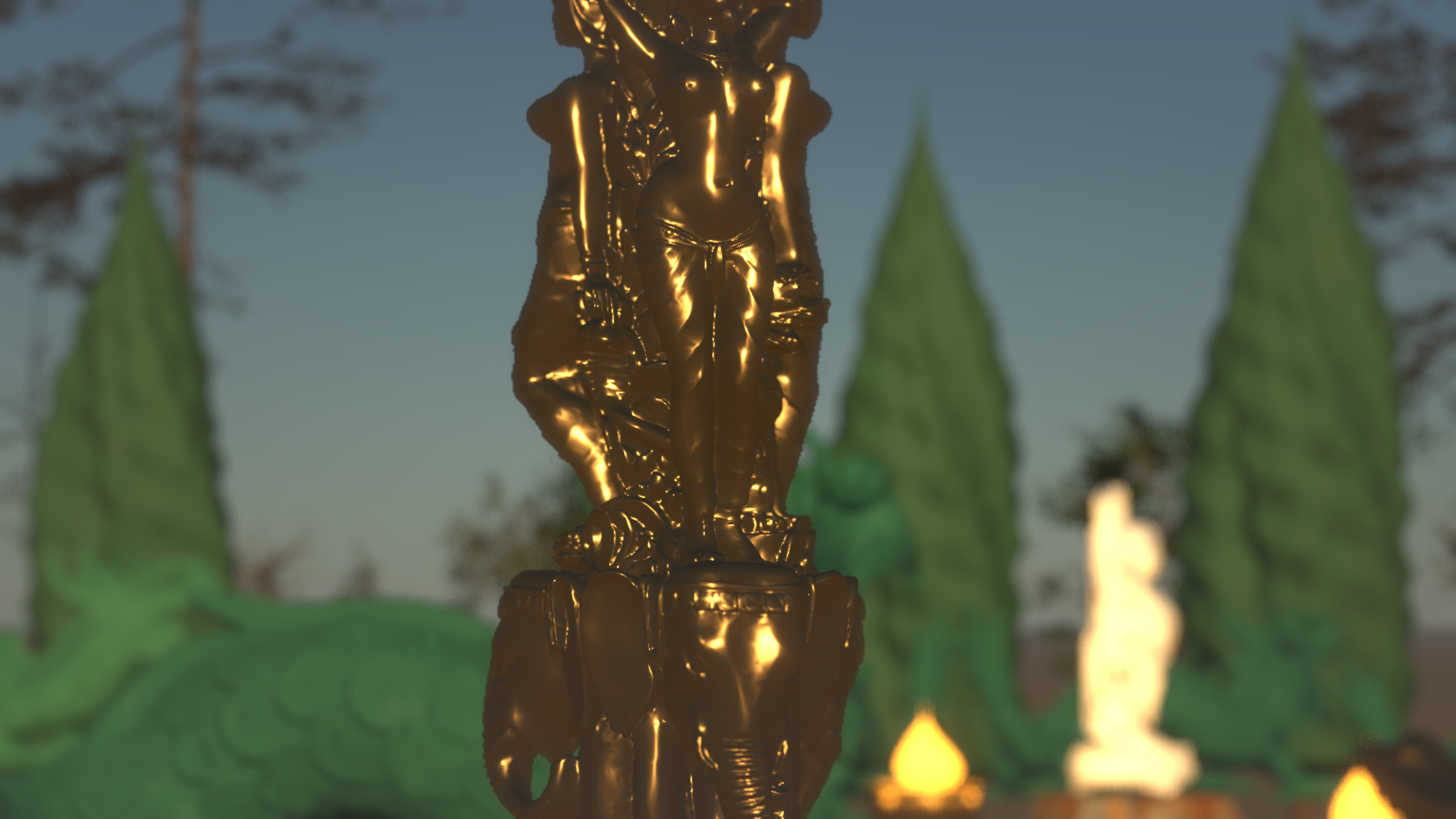 The Thai statue on its pedestal